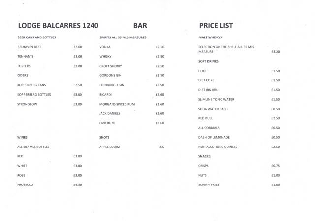 Bar Prices